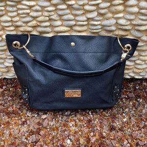 Marc New York by Andrew Marc Black Flower Pedal Shoulder Bag. EUC!